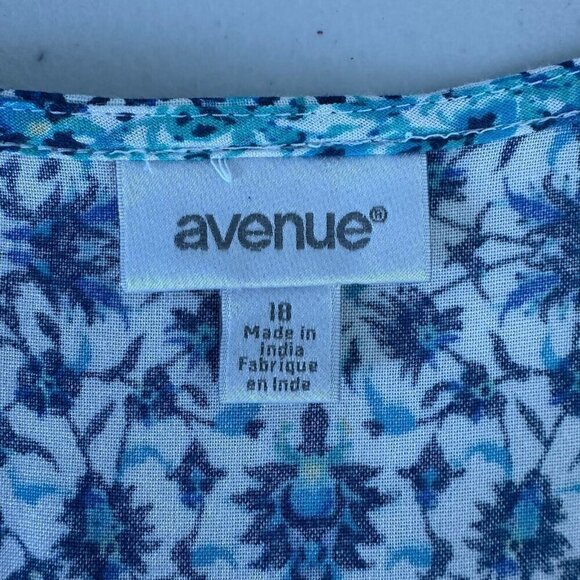 Avenue Tunic Top Patchwork Print Aqua Floral size 18 - Picture 7 of 10